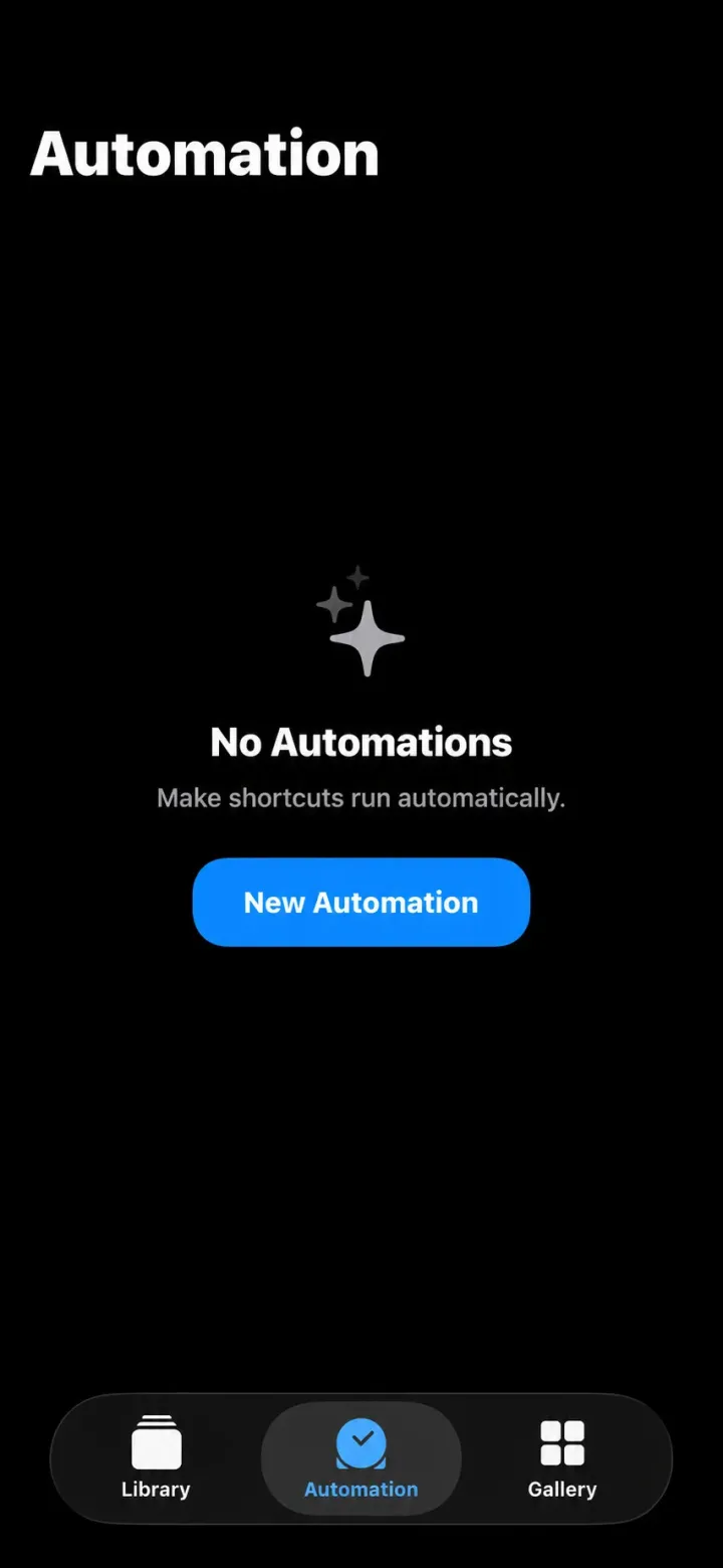Shortcuts app, step 1
