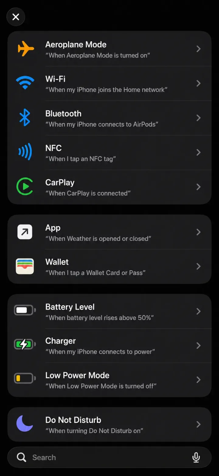 Shortcuts app, step 2